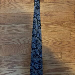 Elegant Black and Blue Paisley Tie